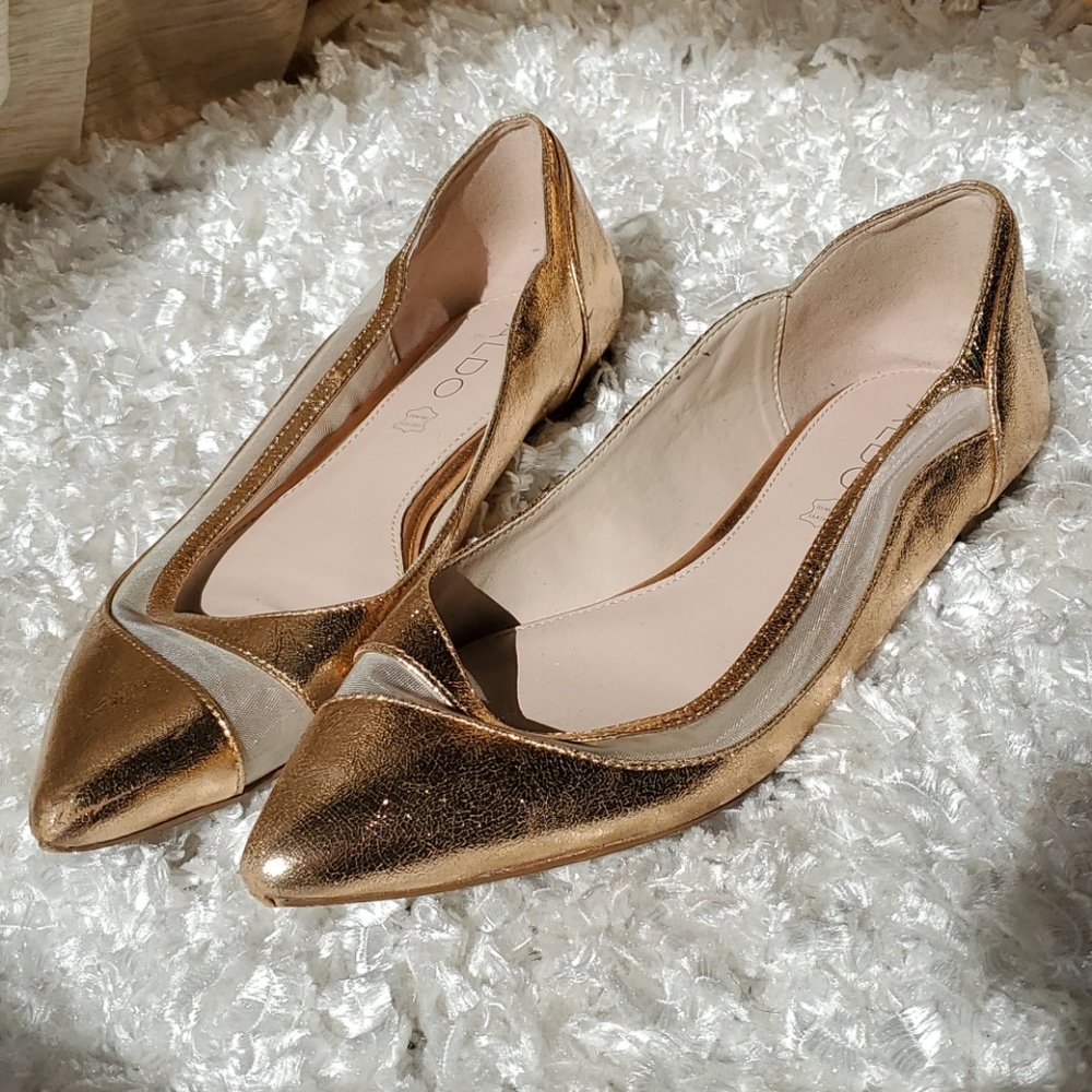 Aldo rose gold flats